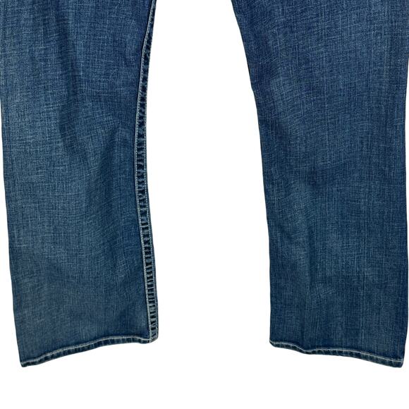 BKE SZ 32x33 1/2 Kate Jeans Bootcut Mid-Rise Whiskered Zip-Fly Embroidered Blue - Picture 6 of 11